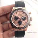 Swiss Grade Rolex Daytona Rose Gold Black Rubber Watch AR Factory